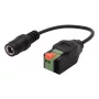 EXSYS Cable adaptador conector hembra DC 5,5x2,1mm a bloque de terminales de 2 polos con pulsador, 15cm EX-49141