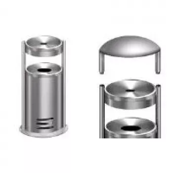Kerkmann Cubierta de protección contra la intemperie para cenicero con soporte de seguridad, acero inoxidable, 1 ud. (6292)