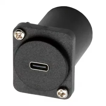 EXSYS Adaptador USB-C hembra a hembra tipo D, USB 3.2 Gen 1, montaje en panel, negro (EX-49158)