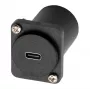 EXSYS Adaptador USB-C hembra a hembra tipo D, USB 3.2 Gen 1, montaje en panel, negro (EX-49158)