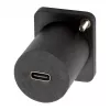 EXSYS Adaptador USB-C hembra a hembra tipo D, USB 3.2 Gen 1, montaje en panel, negro (EX-49158)