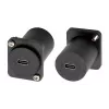 EXSYS Adaptador USB-C hembra a hembra tipo D, USB 3.2 Gen 1, montaje en panel, negro (EX-49158)