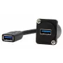 EXSYS EX-49165 Cable adaptador USB-A hembra a hembra tipo D para empotrar, USB 3.2 Gen 1, 20 cm