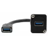 EXSYS EX-49165 Cable adaptador USB-A hembra a hembra tipo D para empotrar, USB 3.2 Gen 1, 20 cm