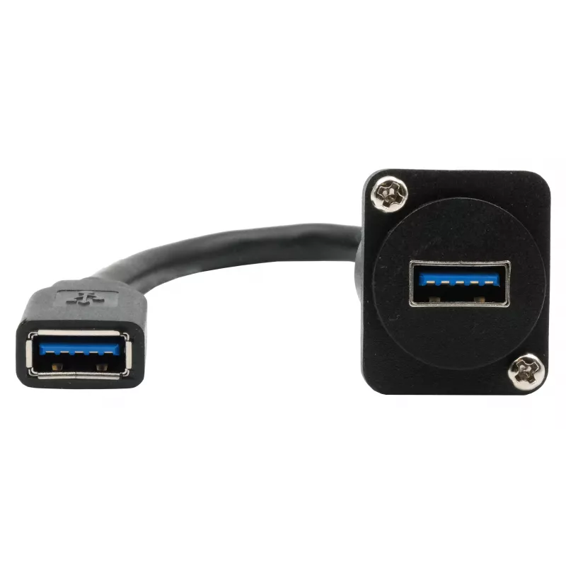 EXSYS EX-49165 Cable adaptador USB-A hembra a hembra tipo D para empotrar, USB 3.2 Gen 1, 20 cm
