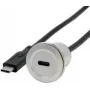 EXSYS EX-49183 Adaptador de empotrar metálico, USB-C hembra a macho, USB 3.2 Gen 1, 30 cm