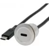 EXSYS EX-49183 Adaptador de empotrar metálico, USB-C hembra a macho, USB 3.2 Gen 1, 30 cm