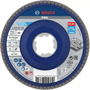 Bosch X-LOCK disco de láminas de desbaste 115 mm G 60 para metal, angulado, X571 Best for Metal 2608621763