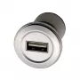 EXSYS EX-49191 Adaptador USB 2.0 para empotrar, USB-A hembra a USB-A hembra, metal