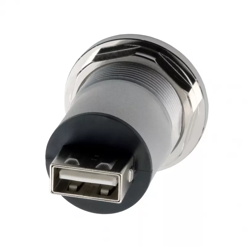 EXSYS EX-49191 Adaptador USB 2.0 para empotrar, USB-A hembra a USB-A hembra, metal