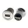 EXSYS EX-49191 Adaptador USB 2.0 para empotrar, USB-A hembra a USB-A hembra, metal