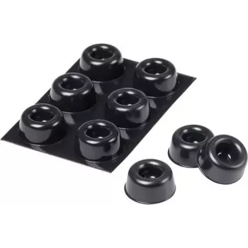 3M SJ 5009 MPBB Topes redondos autoadhesivos, negro, 22,3 mm de diámetro x 10,1 mm de altura, 6 uds.