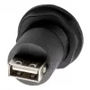 EXSYS EX-49212 Adaptador USB 2.0 para empotrar, USB-A hembra a USB-A hembra, negro