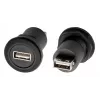EXSYS EX-49212 Adaptador USB 2.0 para empotrar, USB-A hembra a USB-A hembra, negro