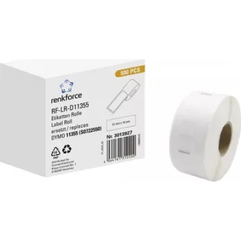 Renkforce RF-6027854 Etiquetas de dirección compatibles DYMO 11355 51 x 19 mm blanco papel adhesivo permanente 500 etiquetas/rollo