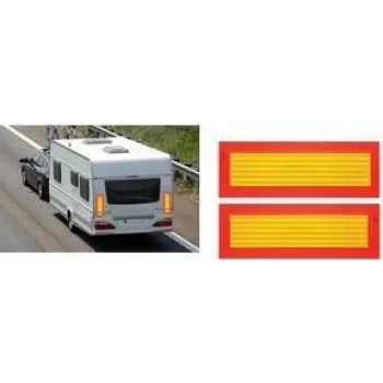 IWH placa de señalización trasera ECE 70 naranja fluorescente amarillo reflectante 565 x 195 mm 097607