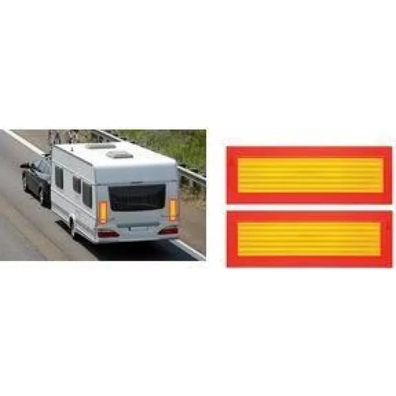 IWH placa de señalización trasera ECE 70 naranja fluorescente amarillo reflectante 565 x 195 mm 097607