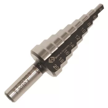 C.K Tools broca escalonada HSS 6-20 mm T3010 1 con vástago cilíndrico