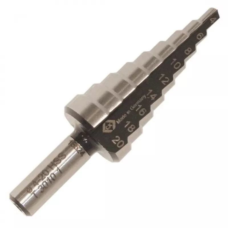 C.K Tools broca escalonada HSS 6-20 mm T3010 1 con vástago cilíndrico