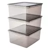 keeeper bea set de cajas de almacenamiento, 3x 18 L, gris cristal, tapa Air-Control 3003182700000