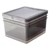keeeper bea set de cajas de almacenamiento, 3x 18 L, gris cristal, tapa Air-Control 3003182700000