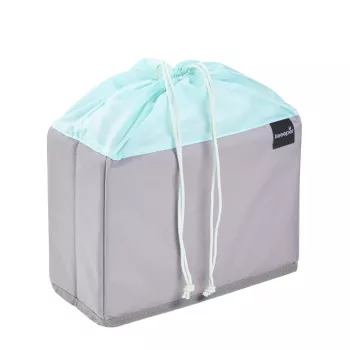 keeeper nea bolsa para fruta y verdura, 9 litros, gris/aguamarina, con cordón, plegable, apta para alimentos, 1 unidad 1229562400000