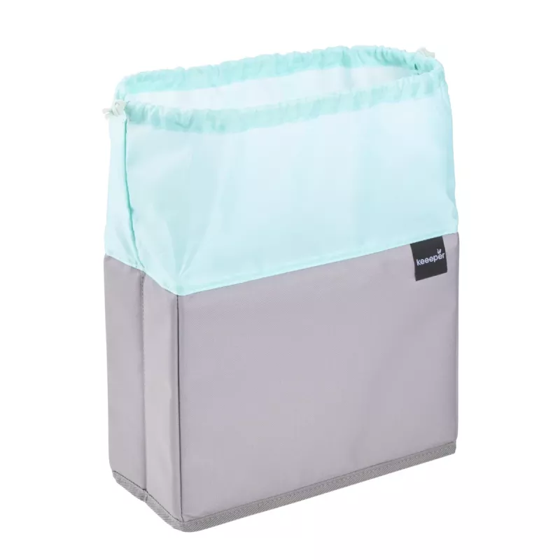 keeeper nea bolsa para fruta y verdura, 9 litros, gris/aguamarina, con cordón, plegable, apta para alimentos, 1 unidad 1229562400000