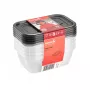 keeeper fredo fresh set de recipientes de almacenamiento de alimentos, 5x 0,5 L, rectangular, transparente con tapas grises 3067282700000