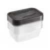 keeeper fredo fresh set de recipientes de almacenamiento de alimentos, 5x 0,5 L, rectangular, transparente con tapas grises 3067282700000
