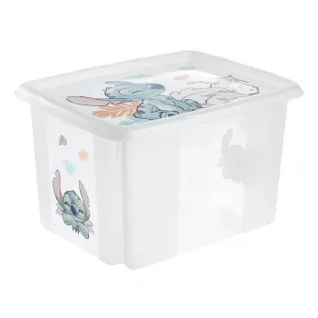 keeeper caja de almacenamiento karolina Stitch, 30 litros caja giratoria/apilable con tapa, PP, transparente, 1 unidad 1223800131900