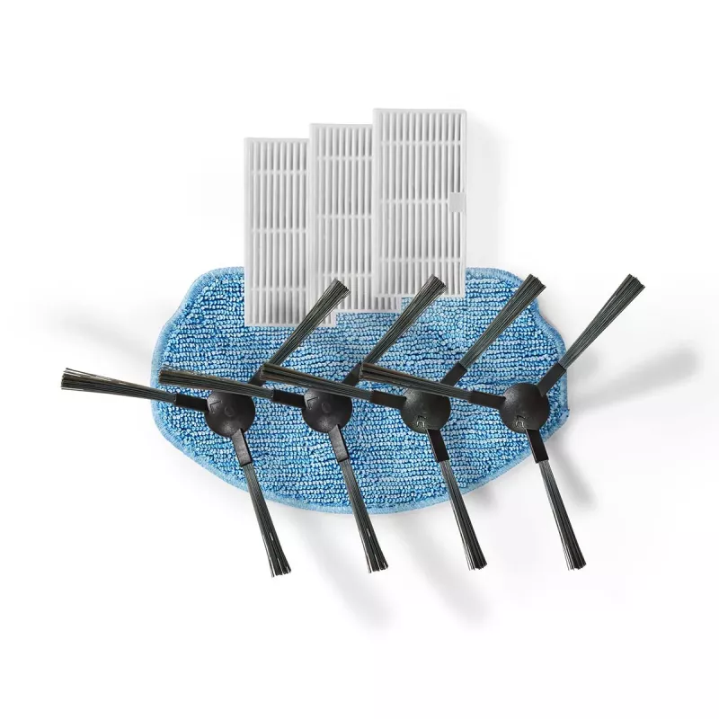 Nedis WIFIVCB01 kit de mantenimiento para robot aspirador – 2 filtros HEPA, 2 cepillos laterales, cepillo principal, herramienta de limpieza