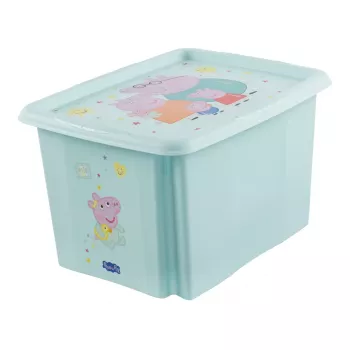 keeeper Karolina caja de almacenamiento Peppa Pig, 30 litros, aguamarina, con tapa, apilable 1223862433600