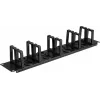 Renkforce RF-7116968 panel de gestión de cables para rack de 19 pulgadas 2U soportes giratorios 360° negro