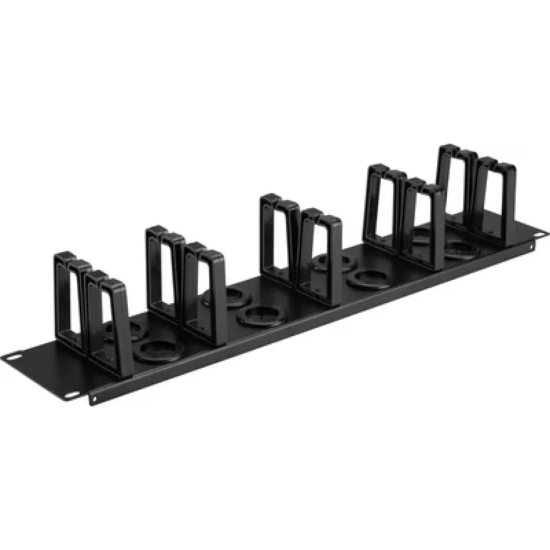 Renkforce RF-7116968 panel de gestión de cables para rack de 19 pulgadas 2U soportes giratorios 360° negro