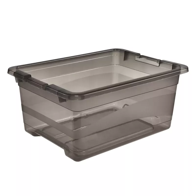 keeeper Cornelia caja de almacenamiento, 12 L, gris cristal transparente, con tapa deslizante 1094182700000