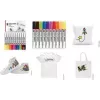 Marabu set de rotuladores textiles, 10 colores diferentes, base acuosa, resistente al lavado hasta 60°C tras fijación 0115000000200