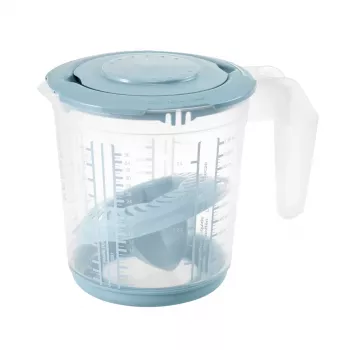 keeeper Matteo set de vasos medidores, 3 piezas, PP, Nordic Grey/transparente, escalas integradas para líquidos, azúcar, harina 3004568015500