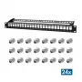 LogiLink PrimeLine panel de parcheo Keystone Cat.6A apantallado de 24 puertos, 19