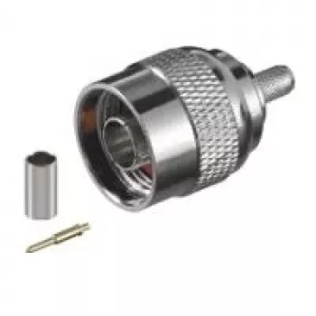 Wentronic Goobay conector macho de crimpado tipo N para cable RG58, 5,2 mm, pin dorado, 50 ohmios 11361