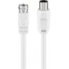 Wentronic Goobay cable de conexión SAT/antena, blanco, 2,5 m - conector F a conector IEC/coaxial (11727)