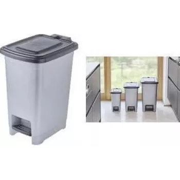 keeeper Olaf cubo de basura con pedal, 25 litros, polipropileno, plata claro 1031416000000
