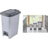 keeeper Olaf cubo de basura con pedal, 25 litros, polipropileno, plata claro 1031416000000