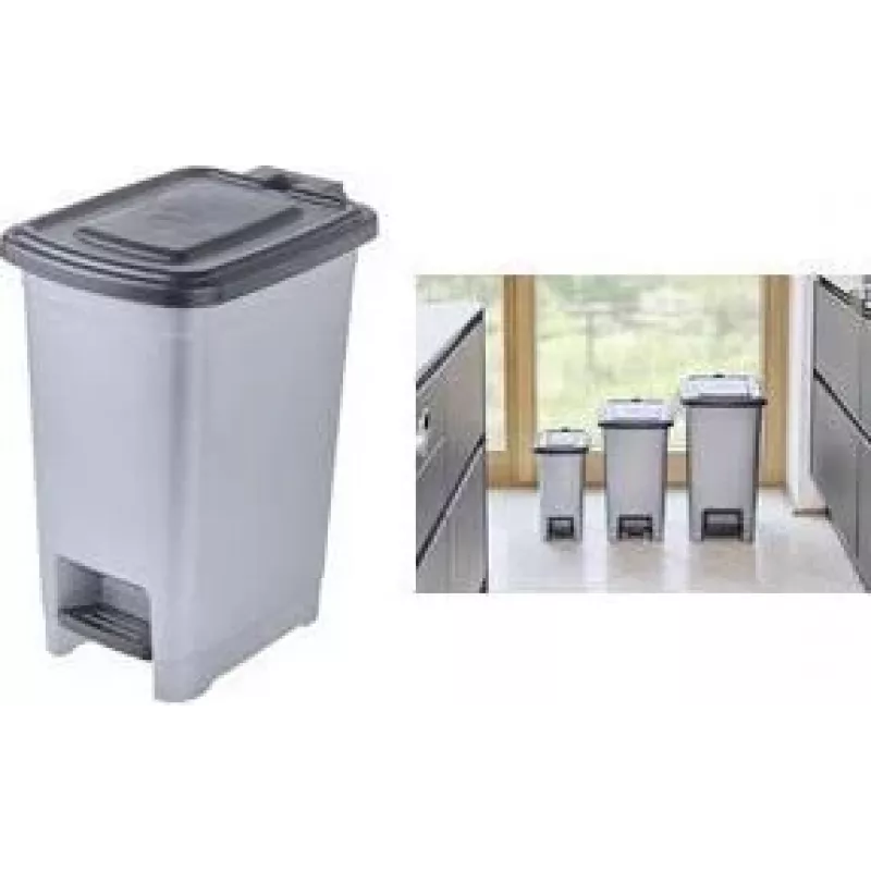 keeeper Olaf cubo de basura con pedal, 25 litros, polipropileno, plata claro 1031416000000