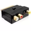 Wentronic Goobay adaptador SCART, conector macho SCART a 3 conector hembra RCA + conector hembra Mini-DIN de 4 pines, negro 50499