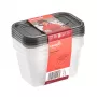 keeeper fredo fresh set de recipientes de almacenamiento, 4 x 0,75 L, rectangular, transparente con tapas grises 3067382700000