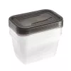 keeeper fredo fresh set de recipientes de almacenamiento, 4 x 0,75 L, rectangular, transparente con tapas grises 3067382700000