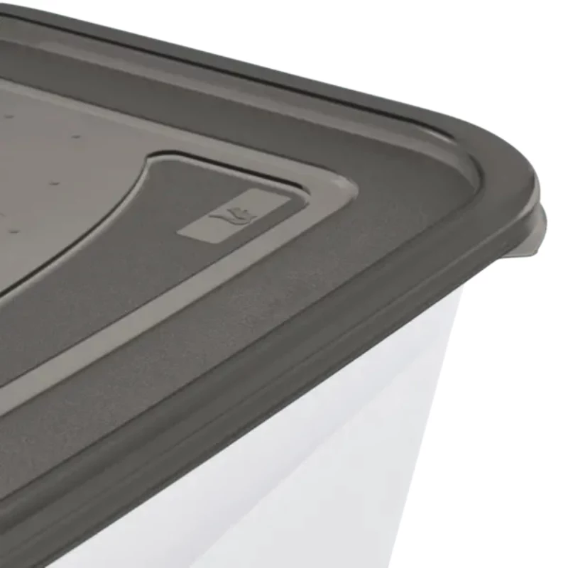 keeeper fredo fresh set de recipientes de almacenamiento, 4 x 0,75 L, rectangular, transparente con tapas grises 3067382700000