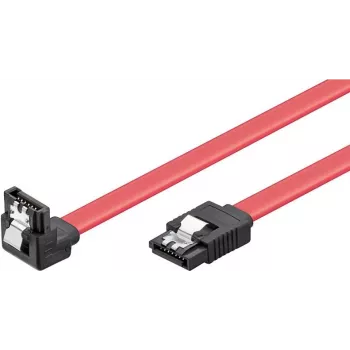 Wentronic 93116 cable SATA III 0,5m rojo, 6Gbps con clips de bloqueo