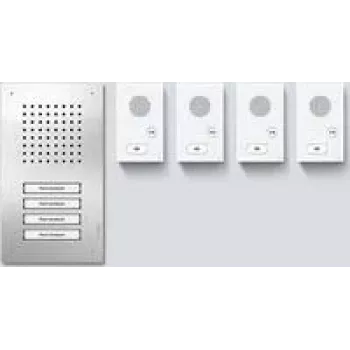 Siedle SET CLAB 850-4 E/W set de audio Classic acero inoxidable/blanco (210010048-00)