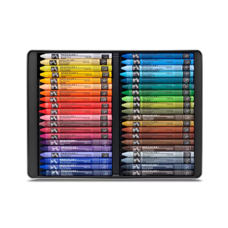 CARAN D'ACHE Neocolor I ceras de colores, set de 40, redondas, colores surtidos, envoltorio de papel 7000.340